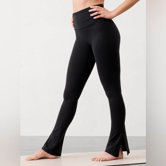 Athleta ELATION SPLIT SLIM FLARE NEW with tags Black Size XS Tall 34” Inseam - Picture 1 of 16